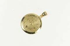 14K Yellow Gold Ancient Mayan Calendar Vintage Medallion Charm/Pendant
