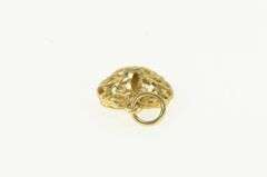 14K Yellow Gold Diamond Cut Filigree Puffy Heart Love Charm/Pendant