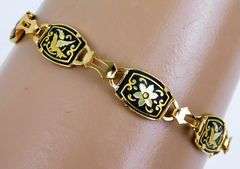 Vintage Damascene Bracelet & Cross