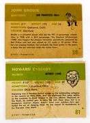 2 Fleer 1961 Football Greats