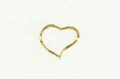 14K Yellow Gold Diamond Cut Heart Love Symbol Vintage Pendant