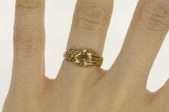 14K Yellow Gold Diamond Claddagh Hands Promise Loyalty Ring