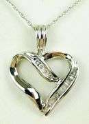 10K White Gold Diamond Heart Necklace