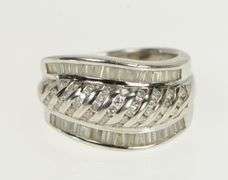 18K White Gold Ctw Diamond Encrusted Statement Band Ring