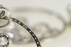 18K White Gold 3.50 Ctw Pave Diamond Ornate Swirl Medallion Earrings