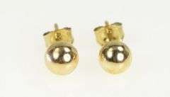 10K Yellow Gold 5.0mm Round Simple Classic Ball Stud Earrings