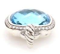 David Yurman Albion Blue Topaz and Diamond Pendant in Sterling