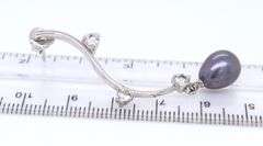 Set of 925 Sterlng SilveGrey Pearl Earrings and Pendant