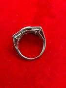 MEN'S 10K WHITE GOLD AND DIAMOND RING