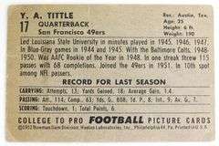 Rare Y.A. Tittle 1952 Bowman Football Card