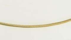 14K Yellow Gold 1.3mm Wire Link Cable Vintage Collar Necklace