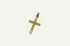 14K Yellow Gold Retro Cross Christian Faith Simple Pendant