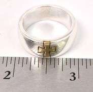 Men's Cross Band Ring In Sterling Silver