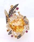 Le Vian Crazy Cinnamon Citrine and Chocolate Diamonds Cocktail Ring