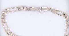 Set of Vintage Italian 925 Sterling Silver Figaro Necklace and Bracelet