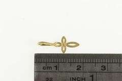 14K Yellow Gold Simple Cross Faith Symbol Christian Charm/Pendant