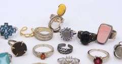 Group Lot of Vintage 925 Sterling Silver Rings