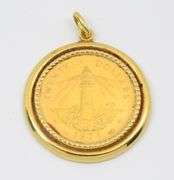 Bahamas Lighthouse Gold Coin Pendant