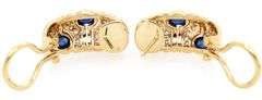 3.00ctw Sapphire Cabochon and 0.65ctw Diamond J Hoop Earrings in 18K