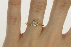 18K Yellow Gold 0.40 Ctw Marquise Diamond Vintage Engagement Ring