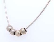 Vintage 925 Sterling Silver 4 Ball Pendant on Italian Snake Chain Necklace