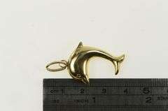 14K Yellow Gold Puffy Jumping Dolphin Ocean Motif Charm/Pendant