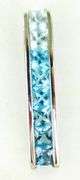 10K Pendant of Princess Cut Blue Topaz Stones