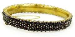 Antique Bohemian Garnet Bangle Bracelet