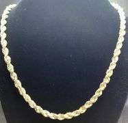 FASHIONABLE AND TRENDY 14K SUNNY YELLOW GOLD ROPE CHAIN