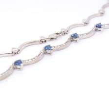 Dreamy White Gold Blue Sapphire and Diamond Necklace