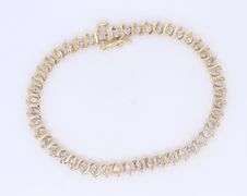 Elegant Yellow Gold 1.50ctw Diamond S Tennis Bracelet