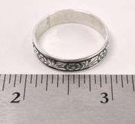Flower Band Ring In Sterling Silver