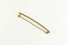 14K Yellow Gold Engraved Scroll Flower Ornate Squared Bar Pin/Brooch