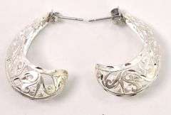 J-Hoop Dangle Earrings In Sterling Silver