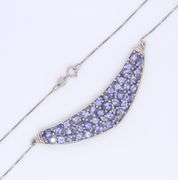 925 Sterling Silver Tanzanite Pendant on Italian Box Chain Necklace
