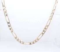 Set of Vintage Italian 925 Sterling Silver Figaro Necklace and Bracelet