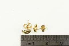 14K Yellow Gold Domed Heart Love Symbol Vintage Stud Earrings