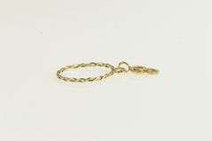 14K Yellow Gold E Cursive Letter Monogram Initial Charm Ring