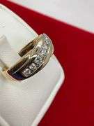 CERTIFIED BRAND NEW 14K GOLD AND DIAMOND MENS BAND