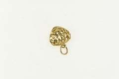 14K Yellow Gold Diamond Cut Filigree Puffy Heart Love Charm/Pendant