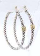 Lagos Silver and Gold Diamond X Earrings