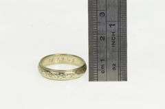 14K White Gold 4.8mm 1940's Ornate Blossom Wedding Band Ring