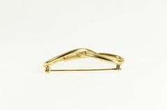 14K Yellow Gold Vintage Knot Loop Freeform Statement Pin/Brooch