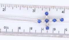 Fantastic White Gold Sapphire and Diamond accent Cross Pendant on Chain