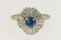18K White Gold 2.75 Ctw Blue Topaz Diamond Engagement Ring