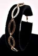 Brown and White CZ Necklace and Bracelet Set in Sterling Silver