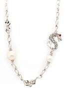 John Hardy Cultured Pearl and Ruby Naga Dragon Sautoir Necklace in Sterling