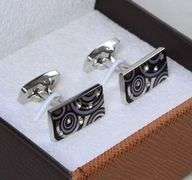 Handsome Pair Jeweled Style Cufflinks By Carelli