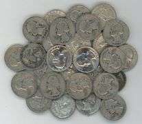 32 Assorted 90% Silver Washington Quarters