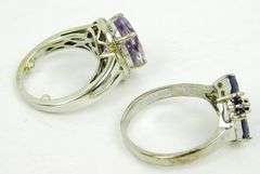 2 Exceptional Sterling Amethyst Rings